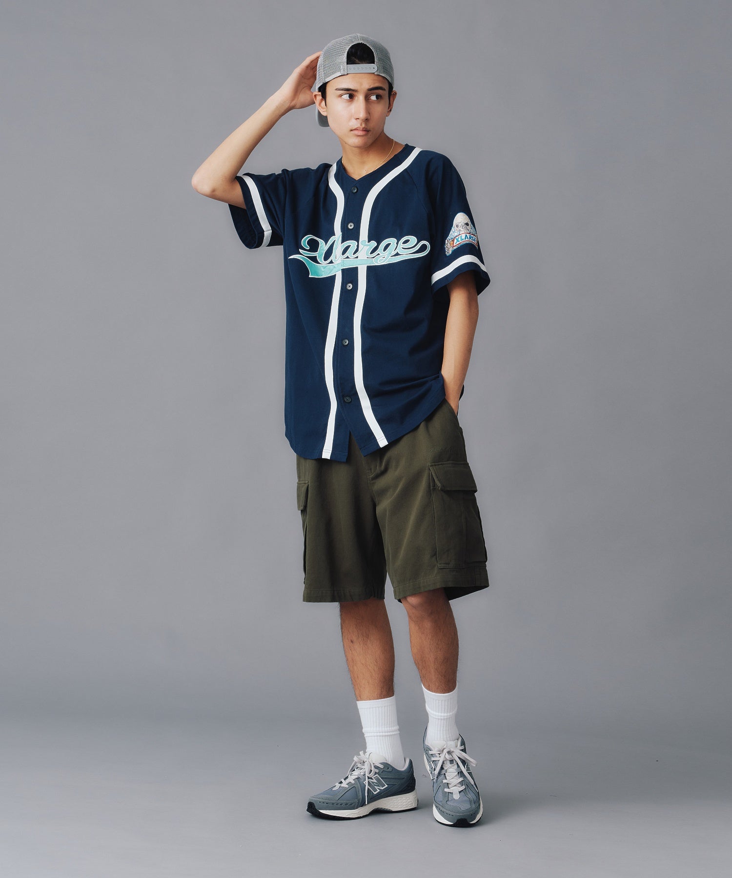 เสื้อเชิ้ต XLARGE รุ่น EMBROIDERED BASEBALL SHIRT
