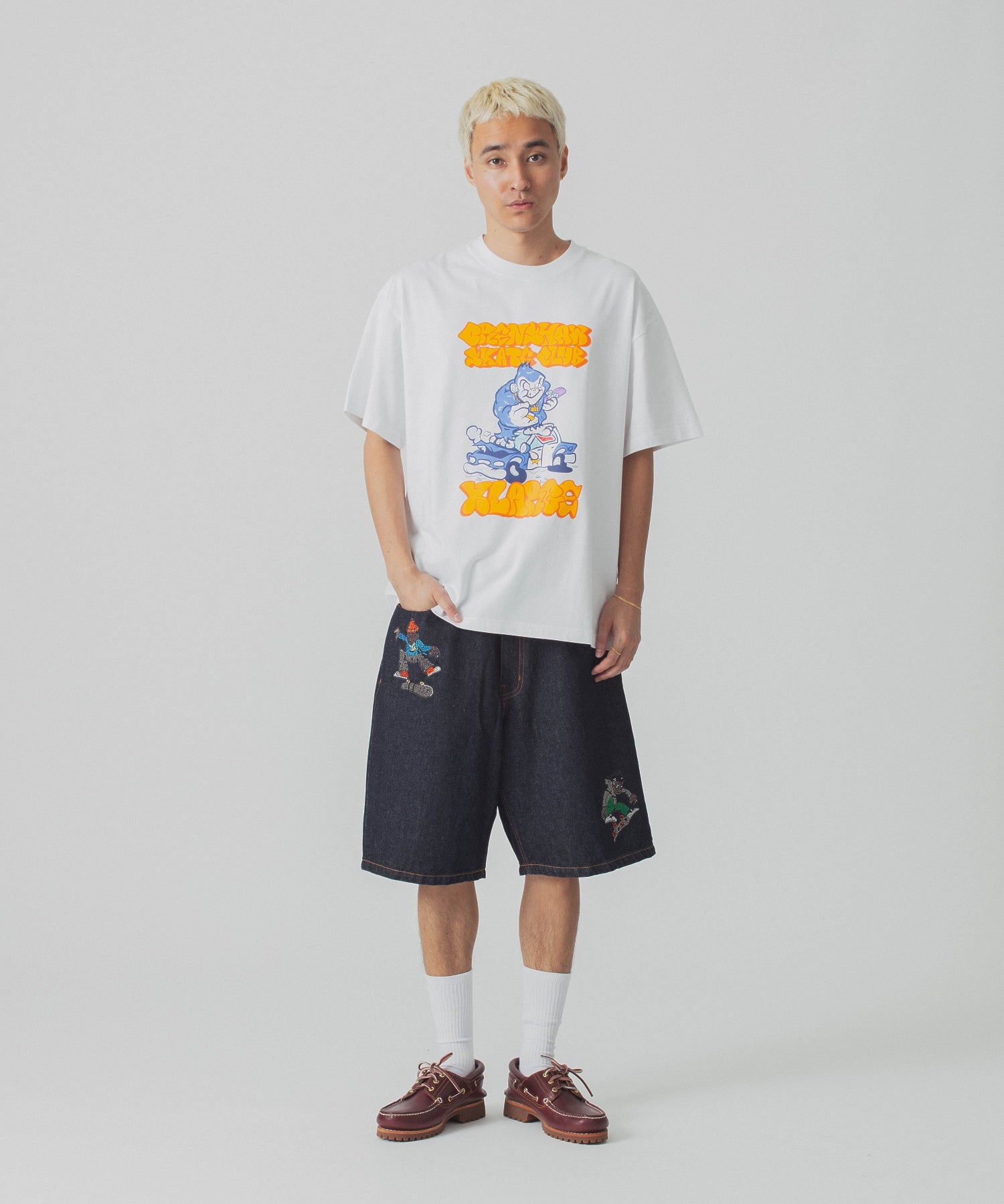 กางเกงขาสั้น Xlarge รุ่น Xlarge×Crenshaw Skate Club Denim Short Pants