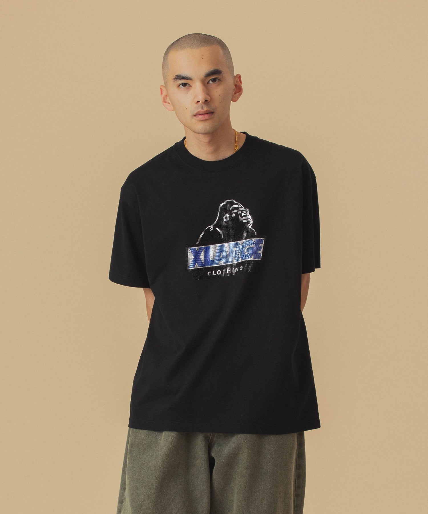 เสื้อยืดแขนสั้น XLARGE รุ่น Rhine Stone Slanted Og S/S Tee