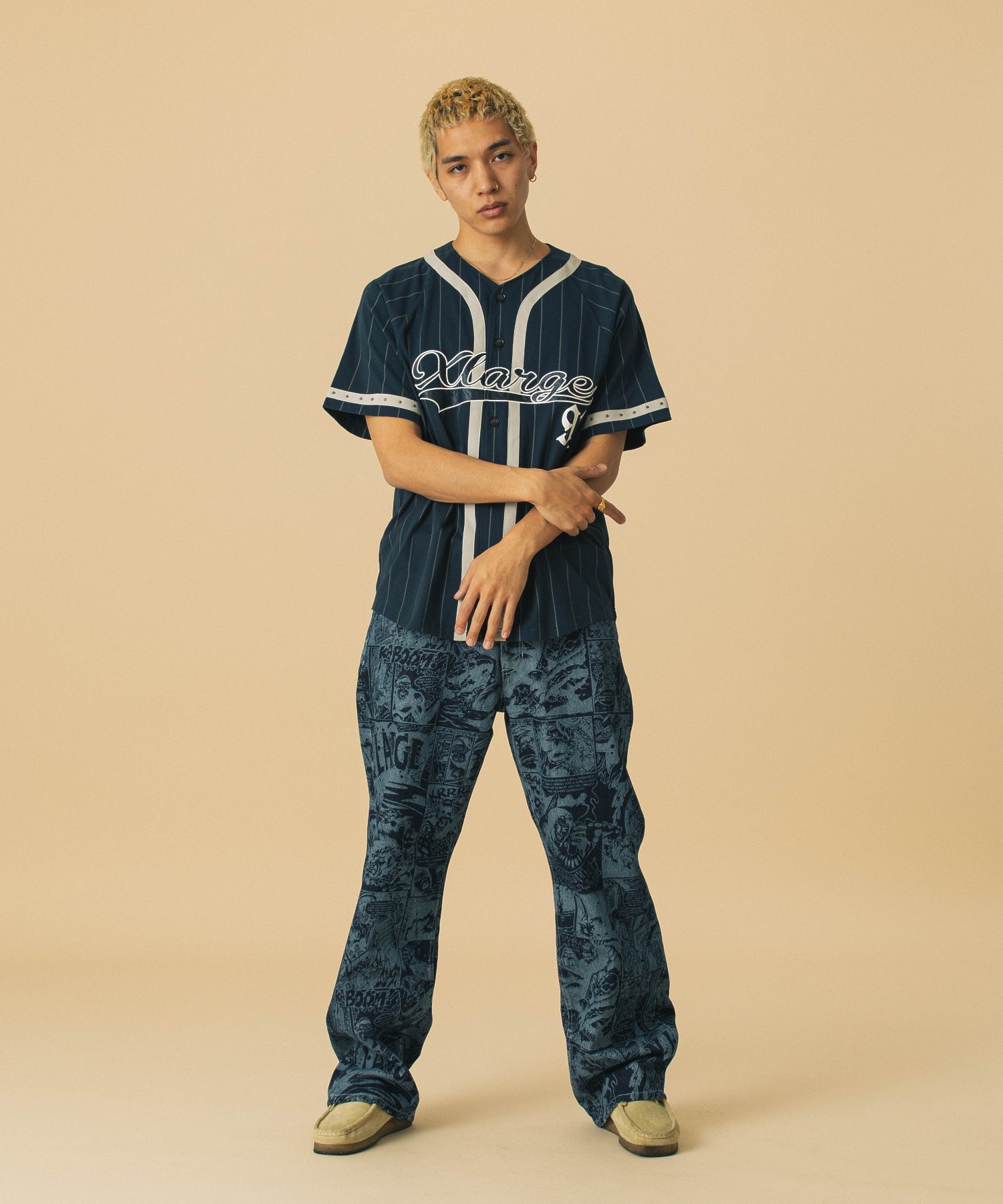 เสื้อยืดแขนสั้น XLARGE รุ่น Studded Baseball Jersey