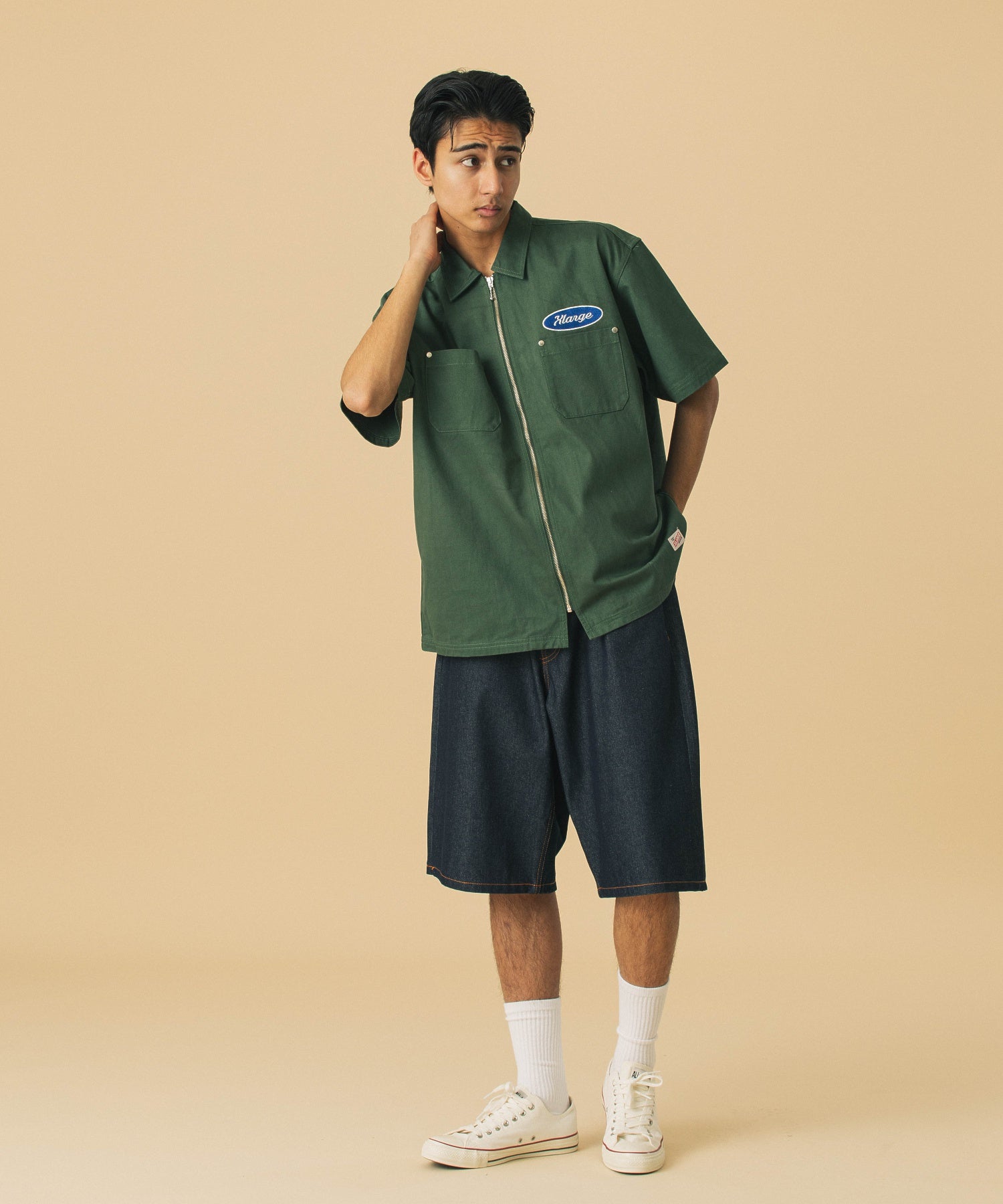 เสื้อเชิ้ต XLARGE รุ่น Zip Up S/S Work Shirt