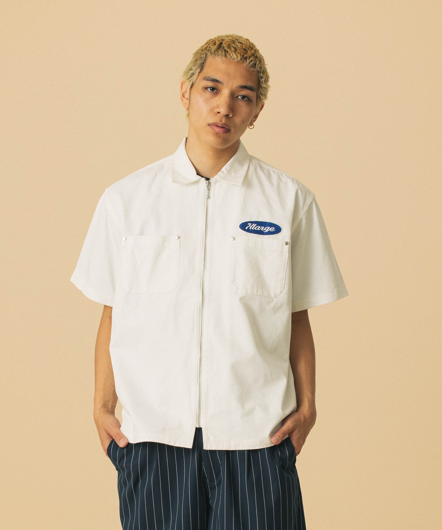 เสื้อเชิ้ต XLARGE รุ่น Zip Up S/S Work Shirt