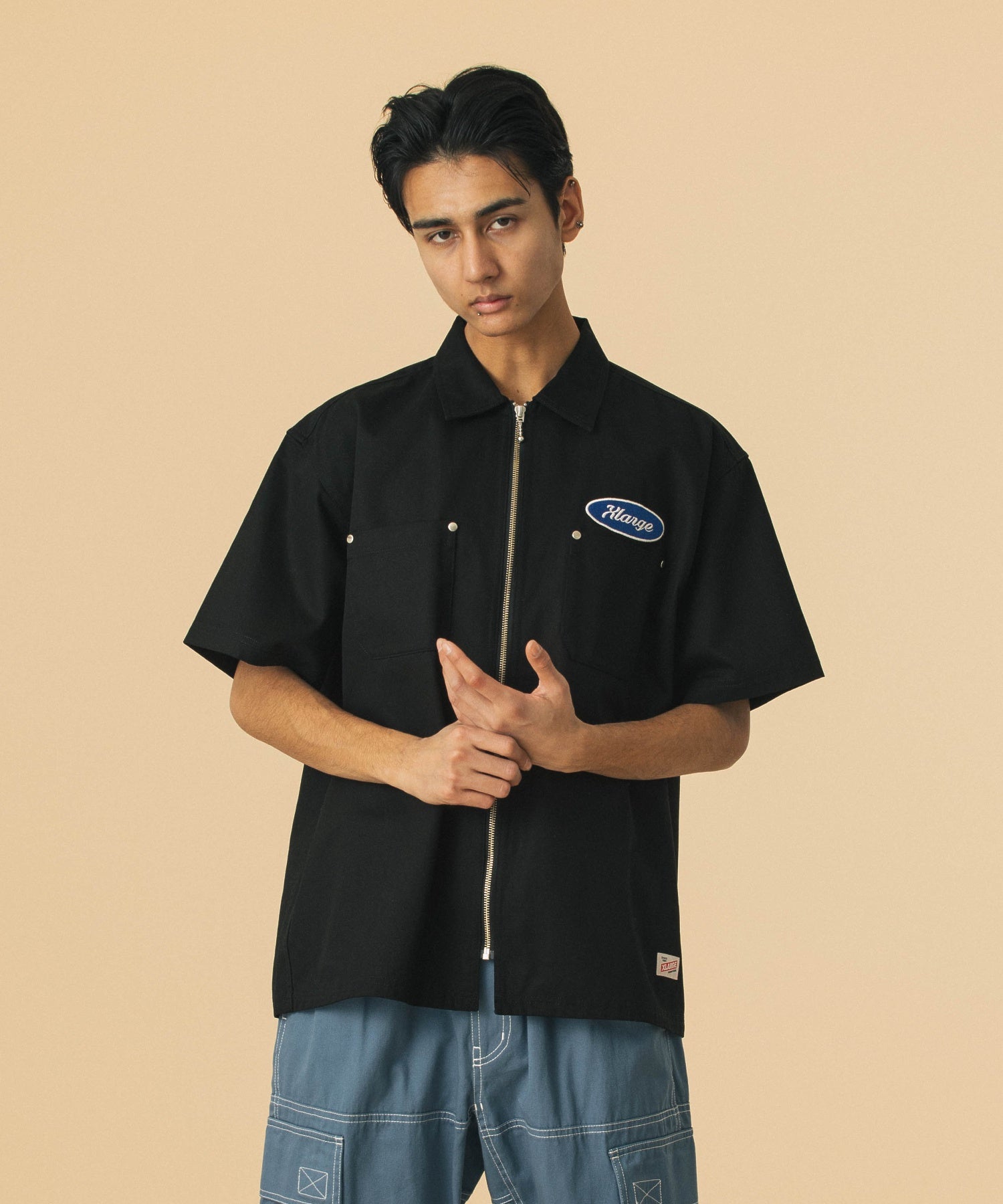 เสื้อเชิ้ต XLARGE รุ่น Zip Up S/S Work Shirt