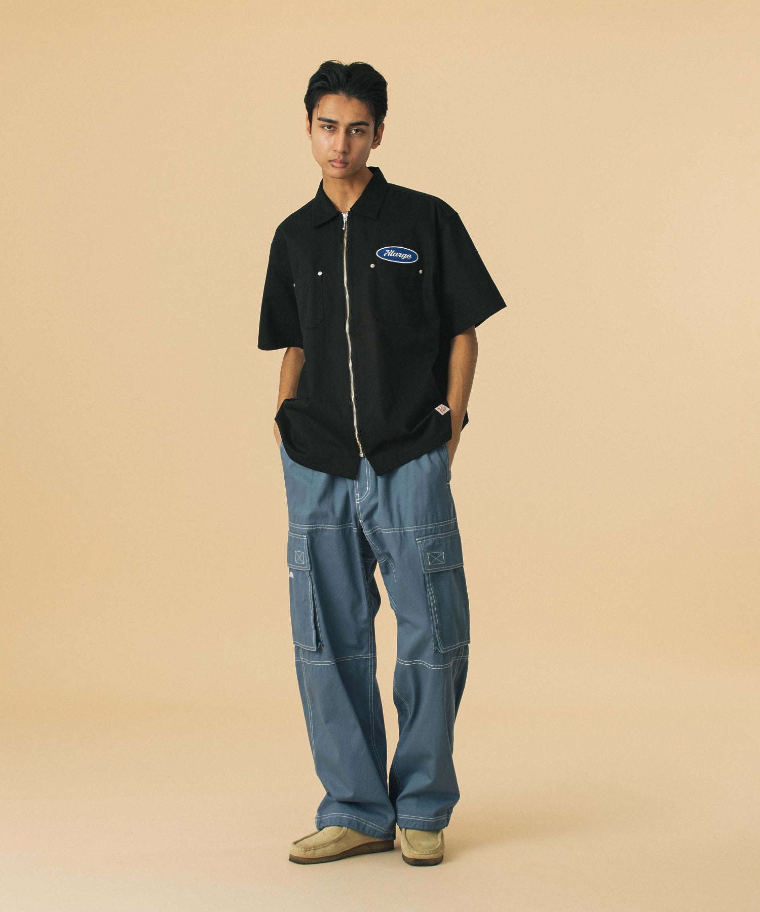 เสื้อเชิ้ต XLARGE รุ่น Zip Up S/S Work Shirt