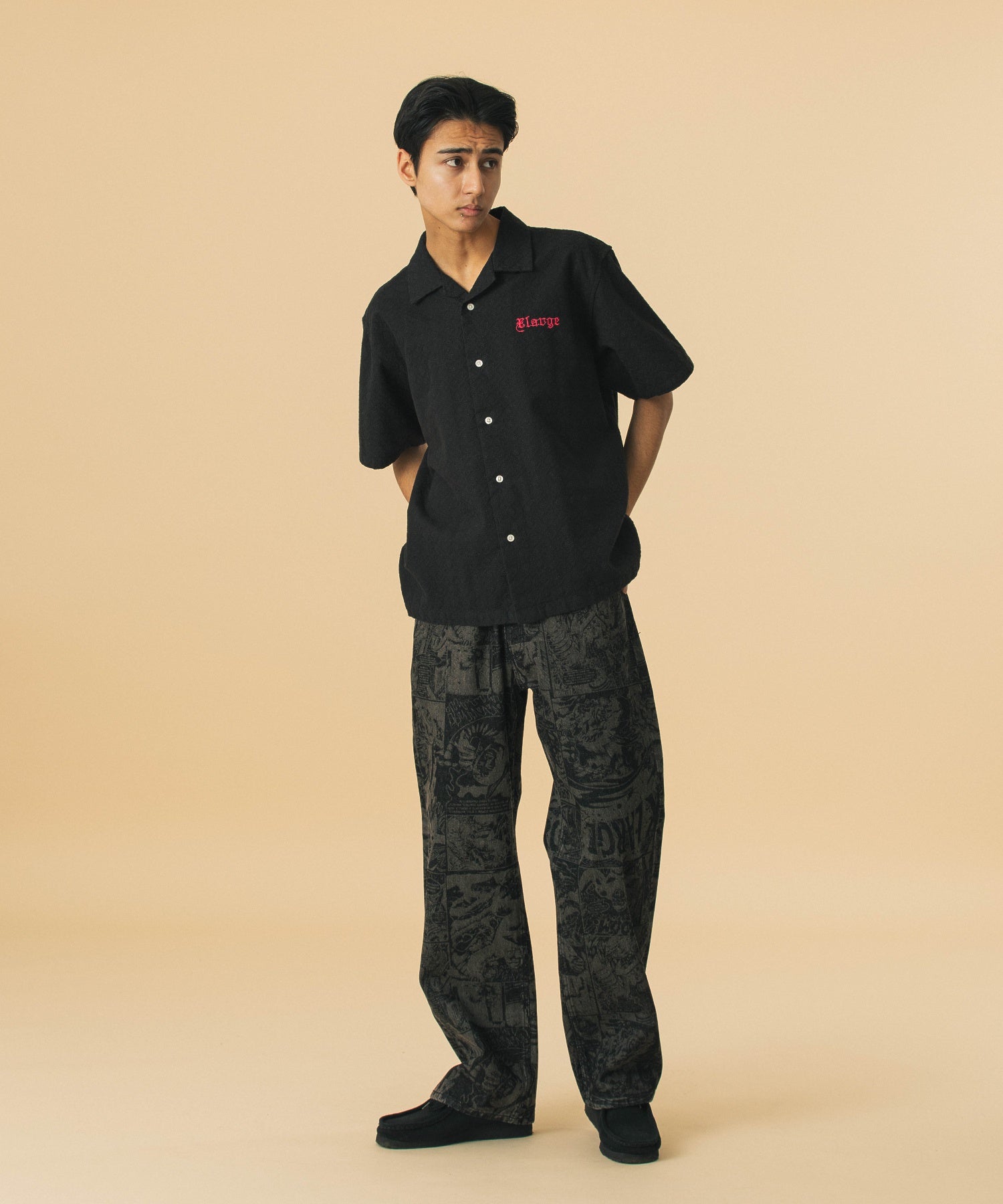 เสื้อเชิ้ต XLARGE รุ่น Embroidered S/S Lace Shirt