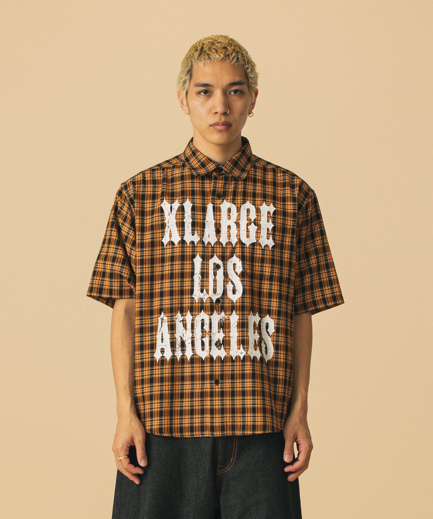 เสื้อเชิ้ต XLARGE รุ่น Printed Plaid S/S Shirt