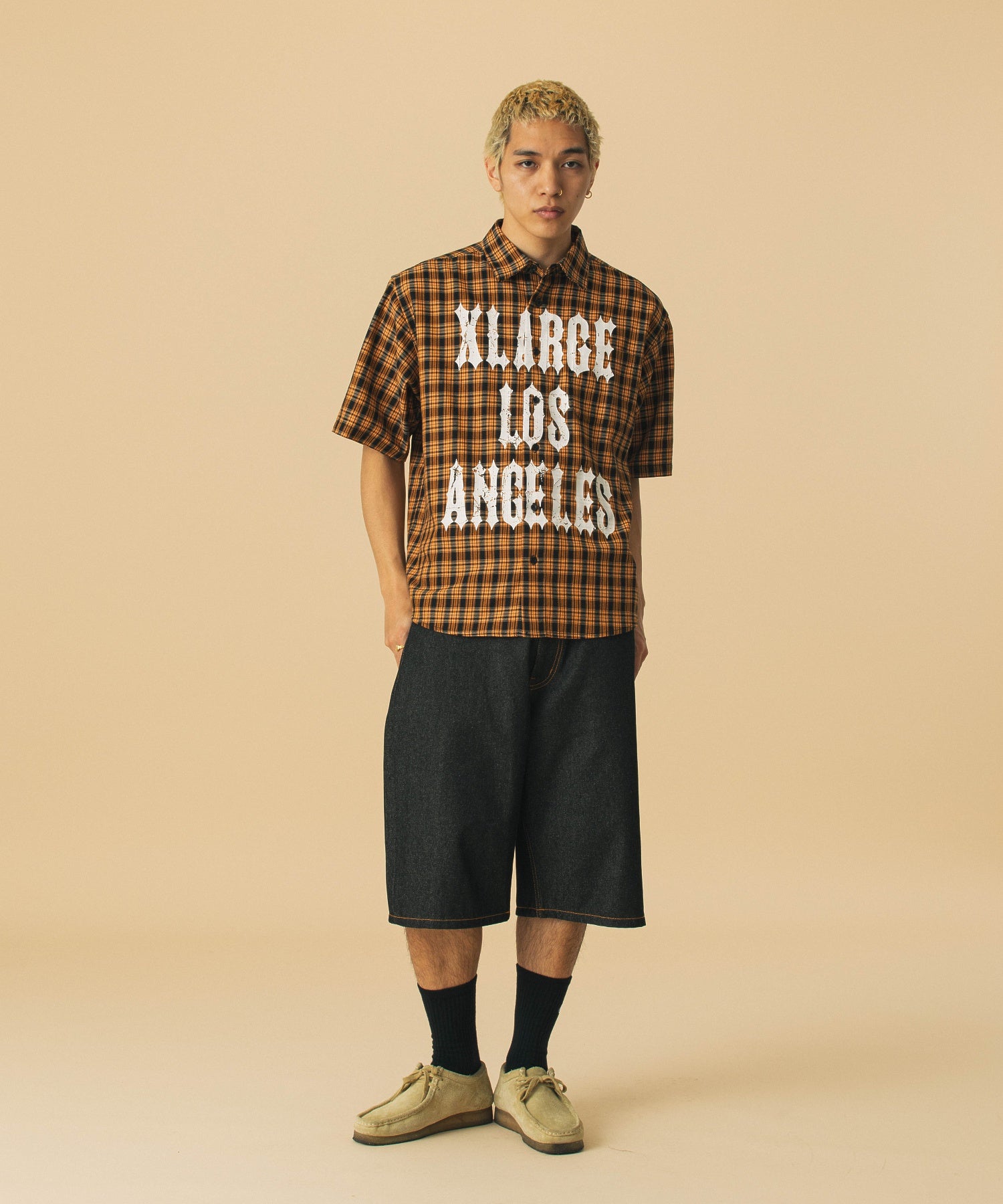 เสื้อเชิ้ต XLARGE รุ่น Printed Plaid S/S Shirt