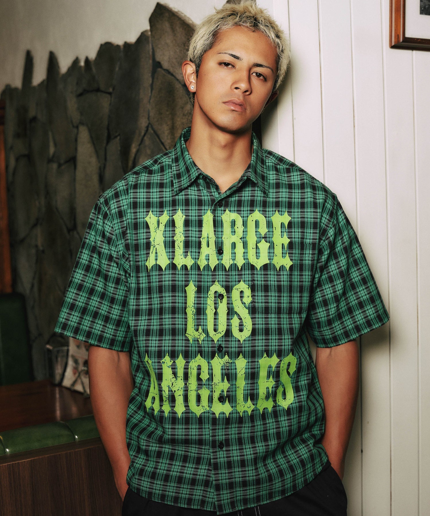 เสื้อเชิ้ต XLARGE รุ่น Printed Plaid S/S Shirt