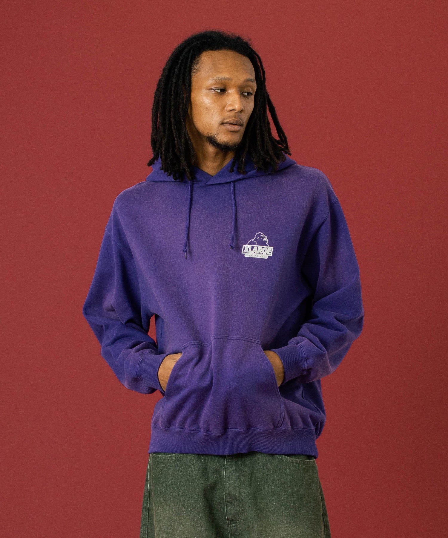 เสื้อฮู้ด XLARGE รุ่น DISCHARGE PRINTED SLANTED OG HOODED SWEATSHIRT