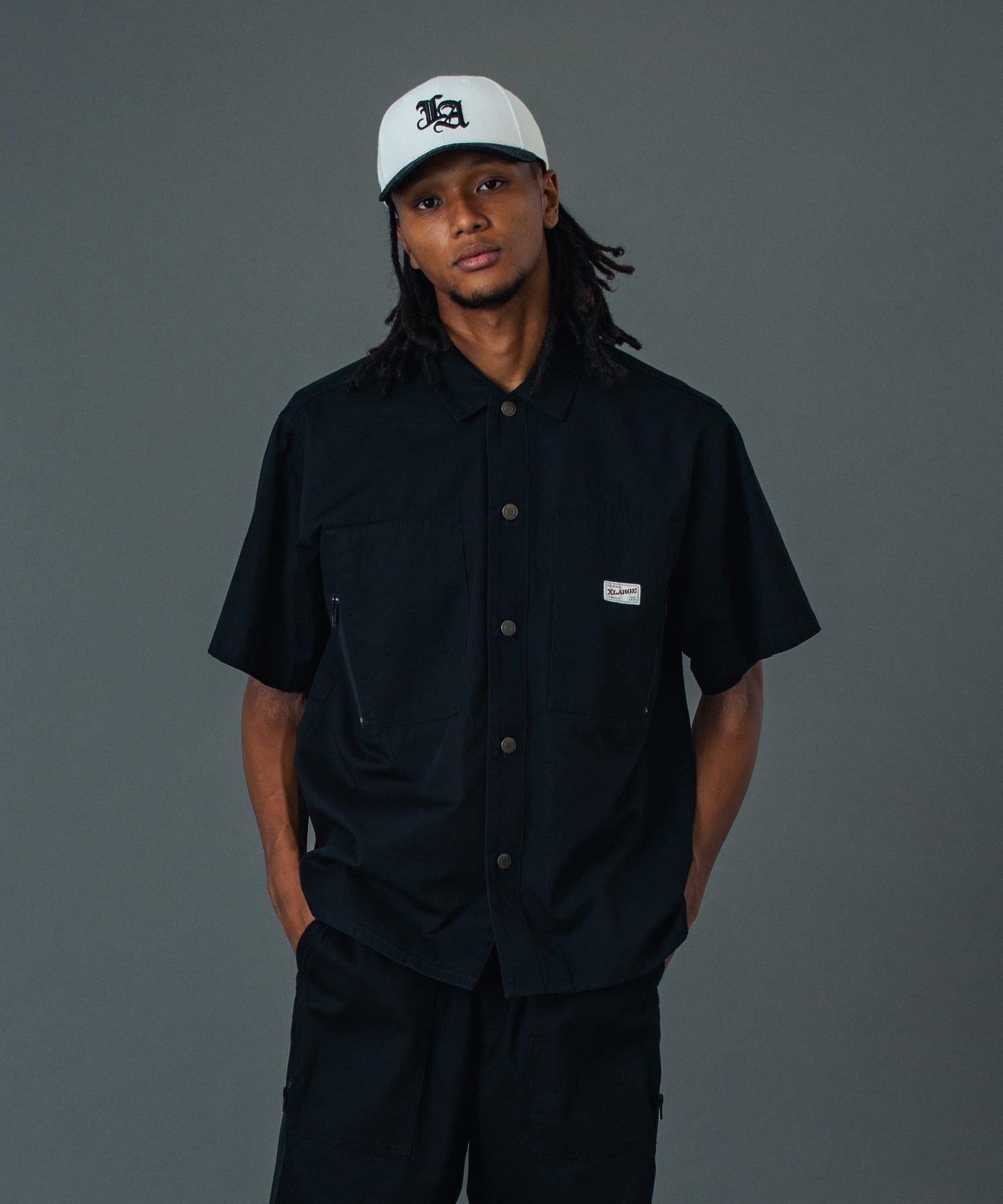 เสื้อเชิ้ต XLARGE รุ่น SIDE ZIP S/S WORK SHIRT