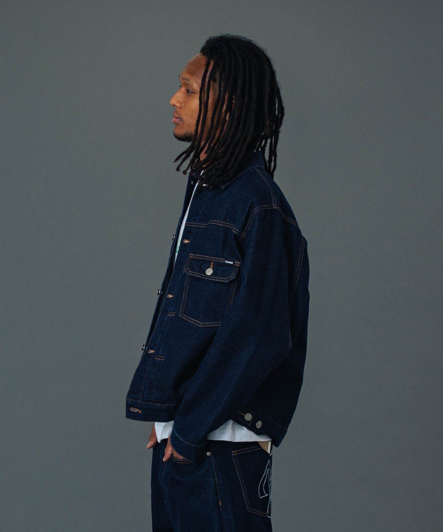 เสื้อแจ็คเก็ตผ้าเดนิม XLARGE รุ่น STAR LOGO DENIM JACKET