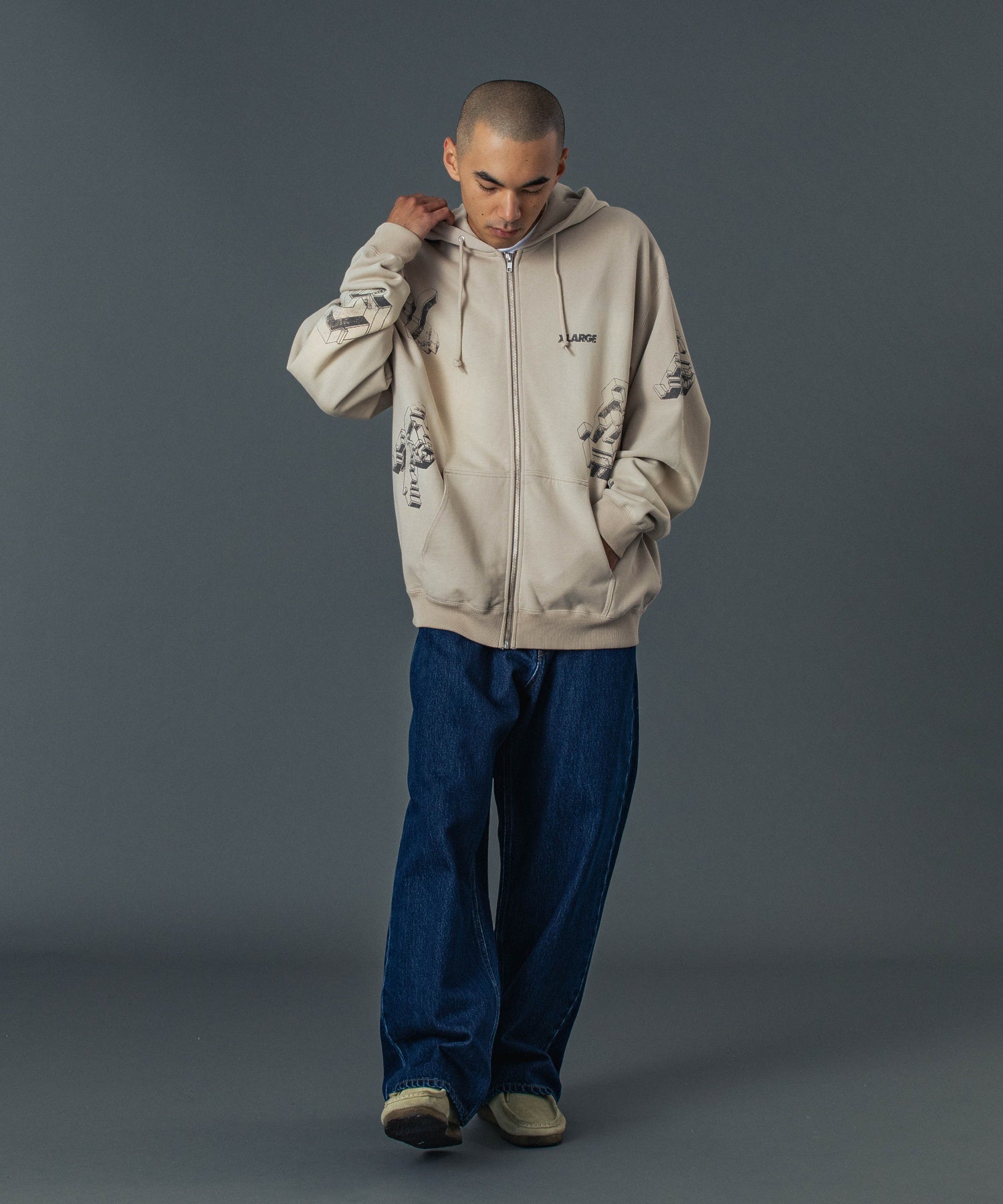 กางเกงยีนส์ผ้าเดนิม XLARGE รุ่น RAGE LOGO DENIM PANTS