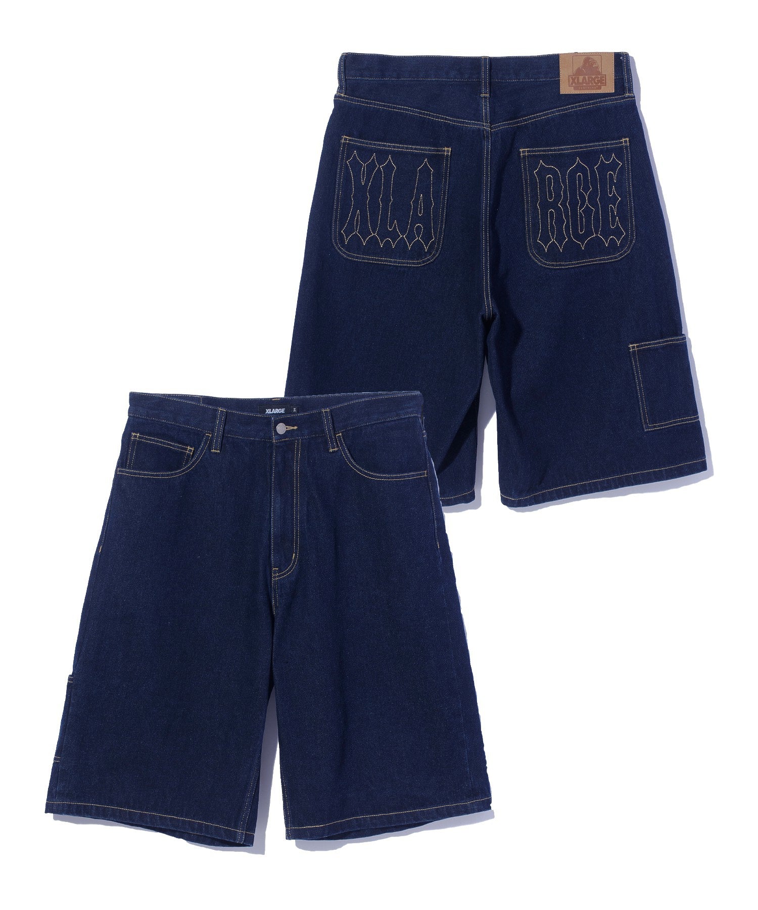 กางเกงยีนส์ขาสั้น XLARGE รุ่น STITCHED LOGO DENIM SHORTS