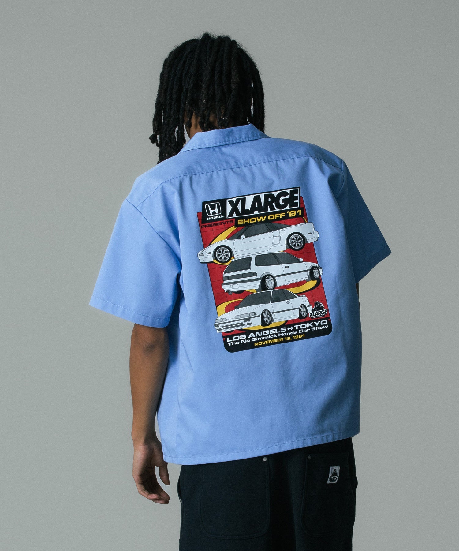เสื้อเชิ้ตแขนสั้น XLARGE x Honda SHOWOFF S/S WORK SHIRT
