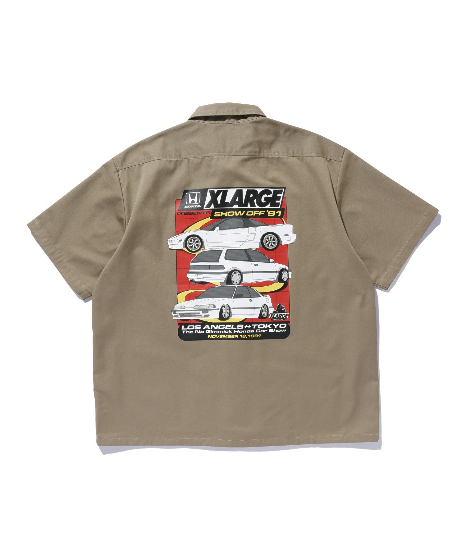 เสื้อเชิ้ตแขนสั้น XLARGE x Honda SHOWOFF S/S WORK SHIRT