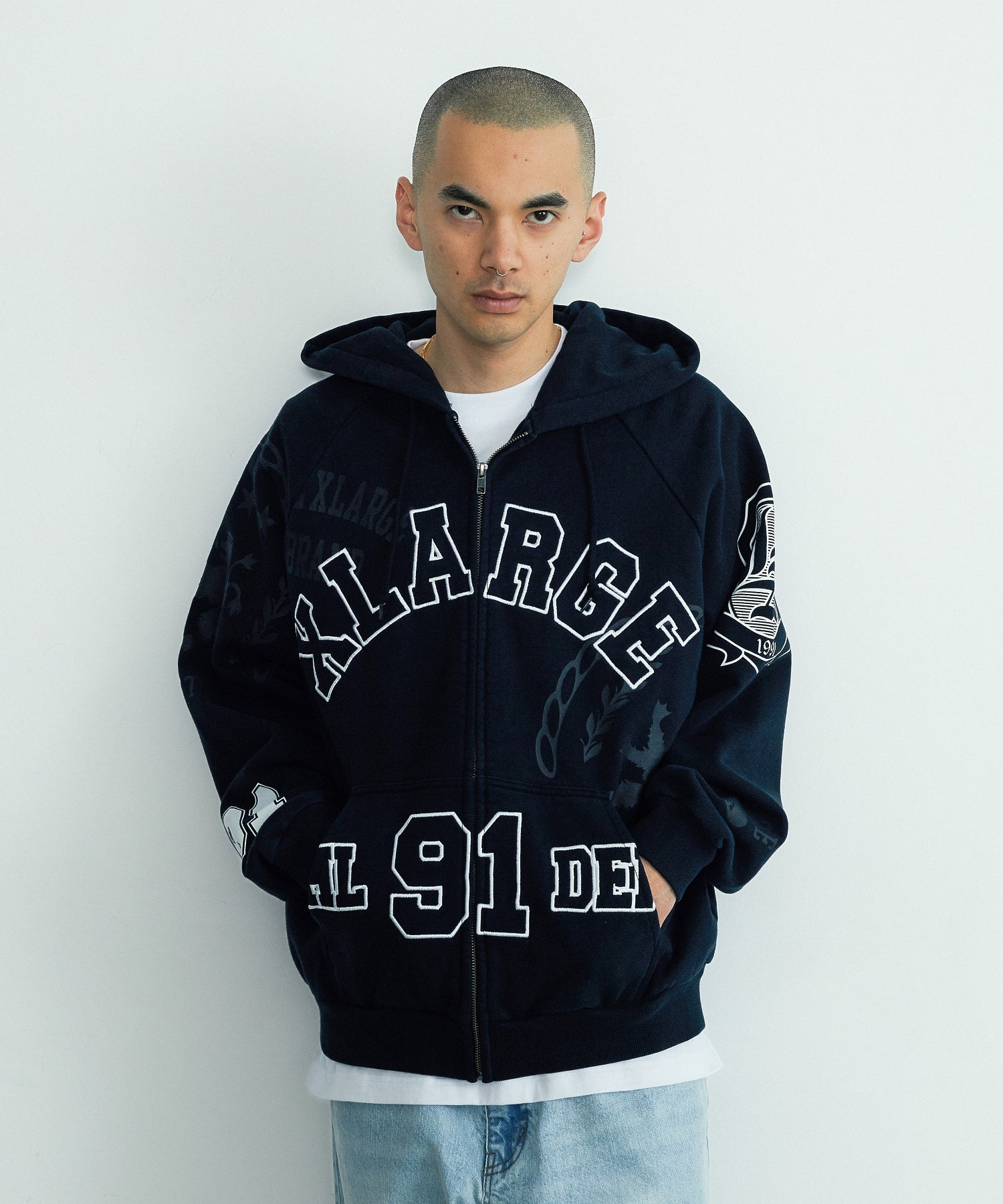 เสื้อฮู้ด Xlarge รุ่น MULTI ZIP HOODED SWEATSHIRT