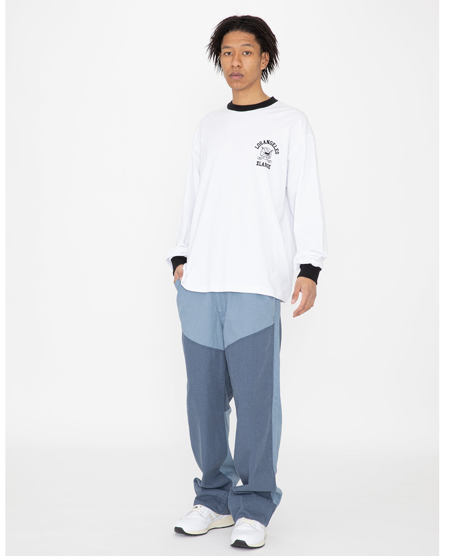 เสื้อยืดเเขนยาว XLARGE รุ่น Hockey Logo Ringer L/S Tee