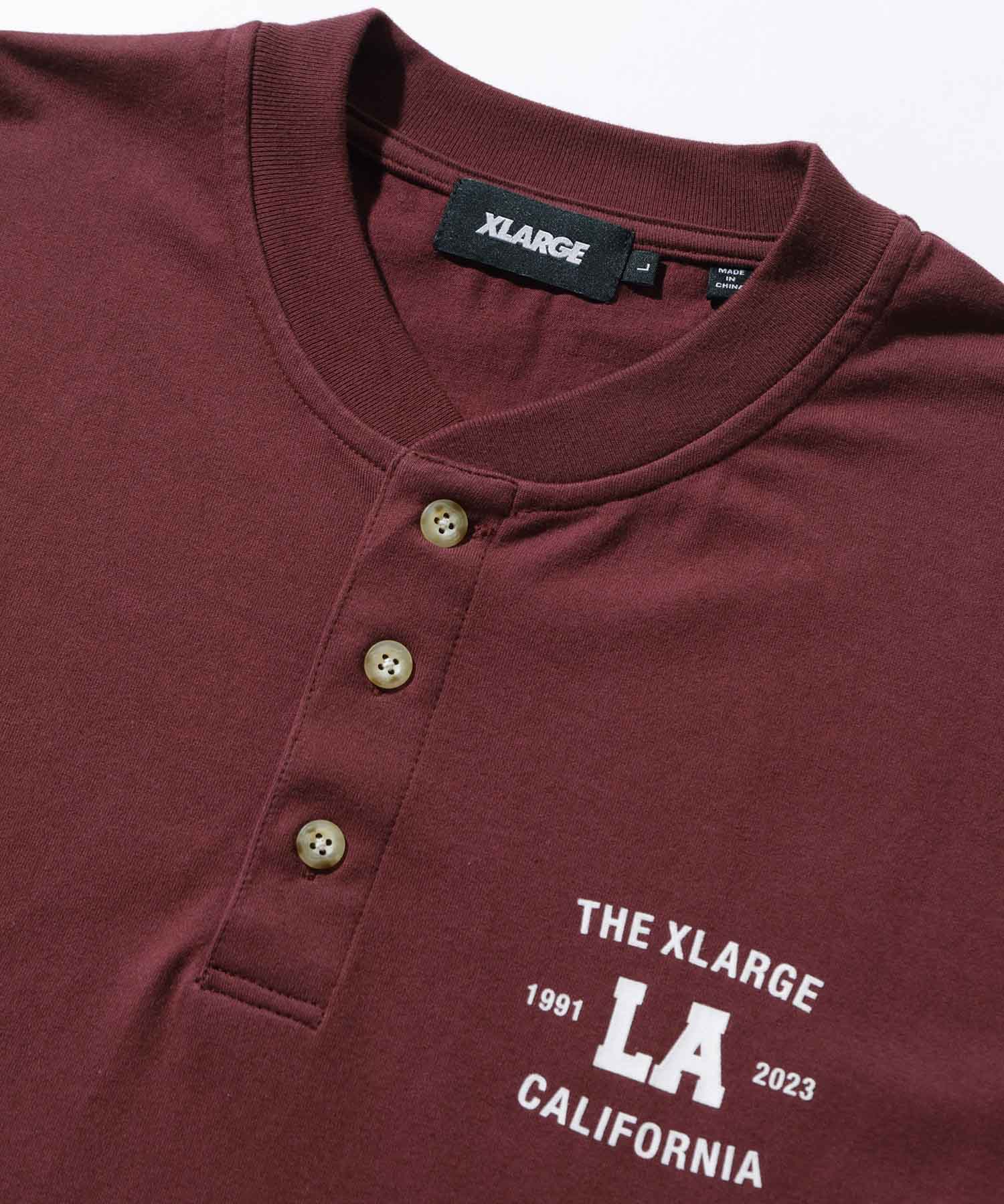 เสื้อยืดแขนสั้น XLARGE รุ่น COLLEGE LOGO HENLEY NECK S/S TEE